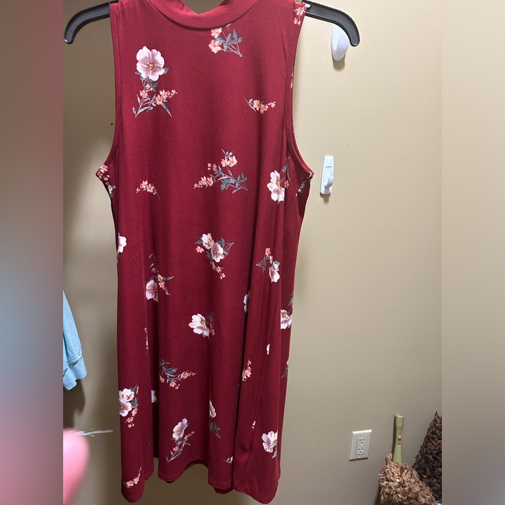Pink Rose Floral sleeveless dress medium like new